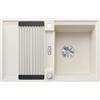 Blanco Lavello a una vasca con gocciolatoio reversibile ADIRA 45 S 1527590 finitura soft white da 78x50 cm - Sopratop