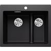Blanco Lavello a una vasca con vaschetta PLEON 6 SPLIT Total Black 2525955 finitura nero da 61x51 cm - Sopratop