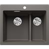 Blanco Lavello a una vasca con vaschetta PLEON 6 SPLIT Total Black 2527322 finitura grigio vulcano da 61x51 cm - Sopratop