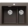 Blanco Lavello a una vasca con vaschetta PLEON 6 SPLIT Total Black 2521698 finitura caffè da 61x51 cm - Sopratop