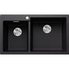 Blanco PRONTA CONSEGNA - Blanco Lavello a una vasca dx con vaschetta PLEON 9 Total Black 2525958 finitura nero da 86x50 cm - Sopratop