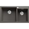 Blanco Lavello a una vasca sx con vaschetta PLEON 9 Total Black 2527639 finitura grigio vulcano da 86x50 cm - Sopratop