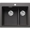 Blanco Lavello a una vasca con vaschetta PLEON 6 SPLIT Satin Gold 3521690 finitura grigio roccia da 61x51 cm - Sopratop