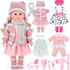 deAO Bambola con Accessori con 4 Vestiti e Kit Parrucchiere