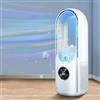 JOPWUE - Ventilatore senza pale, Ventilatore silenzioso senza pale per camera da letto, 6 velocità di regolazione, controllo touch, umidificazione, timer 6H, ideale per ufficio, soggiorno, camera da
