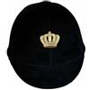 Ronyme Casco da Equitazione Casco Cavallo Elmetto da Equitazione Cappello da Equitazione con Rotella Posteriore TPE E Velluto Struttura Robusta E Cupola, Nero, Corona Dorata