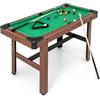 GYMAX Tavolo da Biliardo di 122cm, Tavolo da Pool in Legno con 16 Palline, 2 Stecche, 2 Gessetti, Triangolo, Spazzola, Piedini Regolabili, Tavolo da Gioco per Bambini e Adulti (Verde)