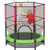 GUIVACI Trampolino elastico per bambini, diametro 140 cm, con rete di sicurezza, porta con cerniera e rete da pavimento, sospensione in corda in gomma, per interni ed esterni, portata fino a 55 kg, per