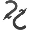 PLAFOPE 2 Pezzi Ganci a J in Acciaio Nero per Squat Rack Finitura Opaca, Supporto Resistente per Bilancieri e Bande Elastiche, Montaggio Facile per Palestra Domestica e Allenamento Forza