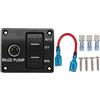 Domary Pannello Interruttori Pompa di Sentina 12V 24V 15A con Portafusibile Integrato e Interruttore Automatico per Yacht da Barca
