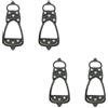 Happyyami 4 Pezzi Copriseda da Scarpe Antiscivolo a 8 Denti Nero Taglia 35-40 | Gomma e Metallo, Facile da Applicare e Leggera, per Outdoor e Climbing