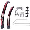 Generic 20 Pollici Pieghevole Bici parafango parafango 2pcs Anteriore Posteriore Ciclismo Bici Fango Guardia MTB Ali Bicicletta con Accessori for Bici da Luce Posteriore(D Brake Black Red)