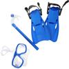 Healvian Set Attrezzatura Snorkeling per Adulti Maschera Antiappannante e Pinne in Pvc Blu per Esplorazione Subacquea e Nuoto Respirazione Fluida