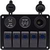 Beatifufu Pannello di Controllo a 5 Vie 12v 24v in Lega di Alluminio Nero