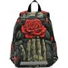 Linnyio Rose Rosse Mani Verdi Scure Zainetto per L'asilo 3-8 Anni,Zaino Scolastico per Bambini e Bimbi Piccoli,Motivo Cartone Animato
