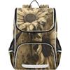 Linnyio Seppia Girasoli Vintage Artistico Zaino Scolastico Borsa Ad Alta Capacità per Ragazze e Ragazzi