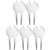 Angoily 5 Pezzi Forcella da Golf in Metallo Argento, Attrezzo per Zolle | Golf e Allenamento, Portatile e Leggero, Accessorio per Pulizia Scanalature