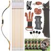 wolfman Arco ricurvo tradizionale artigianale set arco mongolo cavalleresco con frecce in legno, per tiro con l'arco mancino e destrorso, 30-60 lbs per caccia (40 lbs, Set completo arco)