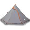 GFMGUEMV Tenda da campeggio impermeabile per 5 persone in poliestere con rivestimento in PU, include pali lunghi per tettuccio parasole, picchetti e tiranti, leggera e portatile