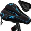 Hshenjhu Coprisella Bici Gel, 28x18cm Copri Sella Sellino Bici, Ergonomico Copri Sellini per Bicicletta, Traspirante Seggiolino Bicicletta,Coprisella Cyclette per Uomo Donna,per Spinning MTB City Bike (Blu)