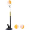 Vaguelly Allenatore da Ping Pong con Base a Ventosa, Strumento di Allenamento per Tennistavolo, PVC e Lega di Alluminio, Rotazione 360°, Altezza e Angolo Regolabili, Nero, e Adulti,