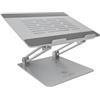 ICY BOX Supporto per laptop in alluminio, regolabile in altezza, in piedi, dissipazione del calore, per notebook fino a 17, compatibile con MacBook, Dell, Lenovo, Samsung e molti altri
