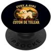 Coton De Tulear Dog Mom & Women Pet Stud Just A Girl Who Loves Her Coton De Tulear Dog Mom Citazione PopSockets PopGrip Adesivo