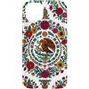 Folk Art Gifts Custodia per iPhone 14 Plus Bandiera messicana modello azteco Messico Pride floreale