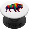Cute Animal Apparel for Men Women Kids b Bison Buffalo Paint Drip - Zoo Favorite Animal Farm Farmer PopSockets PopGrip Adesivo