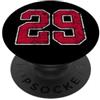 Number 29 Jersey Player Uniform #29 Gift Divisa giocatore maglia numero 29 rosso bianco grunge #29 PopSockets PopGrip Adesivo