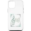 Disegni Artistici Pentagramma Floreale V Custodia per iPhone 12/12 Pro Pentagramma Floreale Vintage Note della Melodia