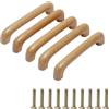 MroMax Pomelli in legno, distanza tra i fori 96 mm, lunghezza 109 mm, maniglie per armadietti, mobili da cucina, cassettiere, armadi, 5 pezzi