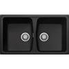 PLADOS Lavello in composito da cucina incasso TELMA by Plados linea PACIFIC due vasche 86x50 - Nero Matt