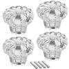 MroMax - Pomello rotondo in acrilico per armadi, cassetti, cassettiera, cucina, foro singolo, in cristallo trasparente, 4 pezzi