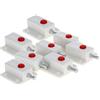MroMax 8 chiavistelli a molla per porta, in plastica bianca, scorrevoli, con pulsante di commutazione, senza maniglia, per porte, armadi, accessori hardware per mobili