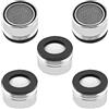 MroMax - Set di 5 aeratori per rubinetto, diametro 28 mm, universali femmina, ugello di ricambio per bagno, lavanderia, cucina, lavandino, bidet, filettatura esterna