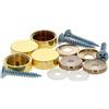 MroMax Viti a specchio Cappucci decorativi Coprire chiodi 18mm Finitura Lucidata Acciaio Inox Tono Oro 4PCS