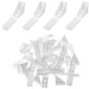 MroMax 20 staffe angolari in plastica bianca in nylon a forma di L, con tappo di copertura, 4 x 4 x 2,2 cm (lunghezza x larghezza x altezza), supporto ad angolo retto a 4 fori per riparazione