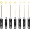 RCpow Set di cacciaviti esagonali a brugola da 0,9 mm, 1,27 mm, 1,3 mm, 1,5 mm, 2,0 mm, 2,5 mm, 3,0 mm, set di chiavi a brugola in titanio esagonale, kit di strumenti RC per modelli di elicotteri