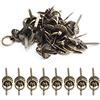MroMax 50 pezzi di fissaggio in metallo Brad Mini Pull Ring Handle fai da te artigianato decorazione per scatola di gioielli decorativa cassettiera cassetto armadio o piccoli diari bronzo