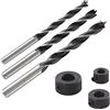 wolfcraft Set di punte per legno elicoidali da 6 pezzi I 2730000 I Set per la foratura a profondità limitata in caso di giunzioni in legno