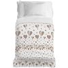 PENSIERI DELICATI Copriletto 220x280 cm, Telo Singolo 100% Cotone Pique, Ideale Come Telo Arredo, Coperta Salva Letto 1 Piazza e Mezza, Fantasia Mongolfiera Beige, 100% Made in Italy