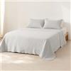 GAMUSI Copriletto trapuntato per letto da 150/160 cm, leggero, per mezza stagione, primavera/estate, 250 x 270 cm, colore: grigio chiaro