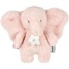 Nattou Mini Carillon in Peluche a Pelo Lungo, Elefante, Ninna Nanna La-Le-Lu, Con Anello, Circa 20 cm, 100% Poliestere, FanFan, Rosa