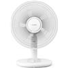 PHILIPS Ventilatore da tavolo Serie 1000 - Potente e Silenzioso 35 dB(A), Flusso d'aria di 2.000 m³/h, 3 Impostazioni di Velocità, Rotazione 80° e Inclinazione 30°, Bianco (CX1030/00)