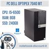 Dell PC DESKTOP Dell OptiPlex 7040 MT Cpu i5-6500 Ram 8gb DDR4 SSD 240Gb Win11Pro