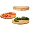 Relaxdays Tagliere in Legno da Cucina, Set da 4, per Pizza, Formaggi, Salame, 30 cm, per Servire Antipasti e Aperitivo