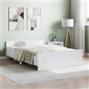 Gecheer Struttura Letto Moderno, Singolo, in Legno Multistrato, Bianco, con Testiera e Pediera, 120x190 cm, Letto Una Piazza e Mezza, con Doghe