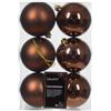 Kaemingk Set di Palline di Natale in Plastica, 8 cm x 6 Pezzi, Infrangibili, Marrone Caffè, Cioccolato, Rame, Cannella