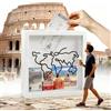 LERANXIN Taglia Larga 20cm Viaggio Adventure Box, Scatola della Memoria, Salvadanaio Viaggio con Slot, Scatola di Raccolta di Viaggi, Biglietti di Viaggi, Scatola di Legno per la Raccolta di Foto